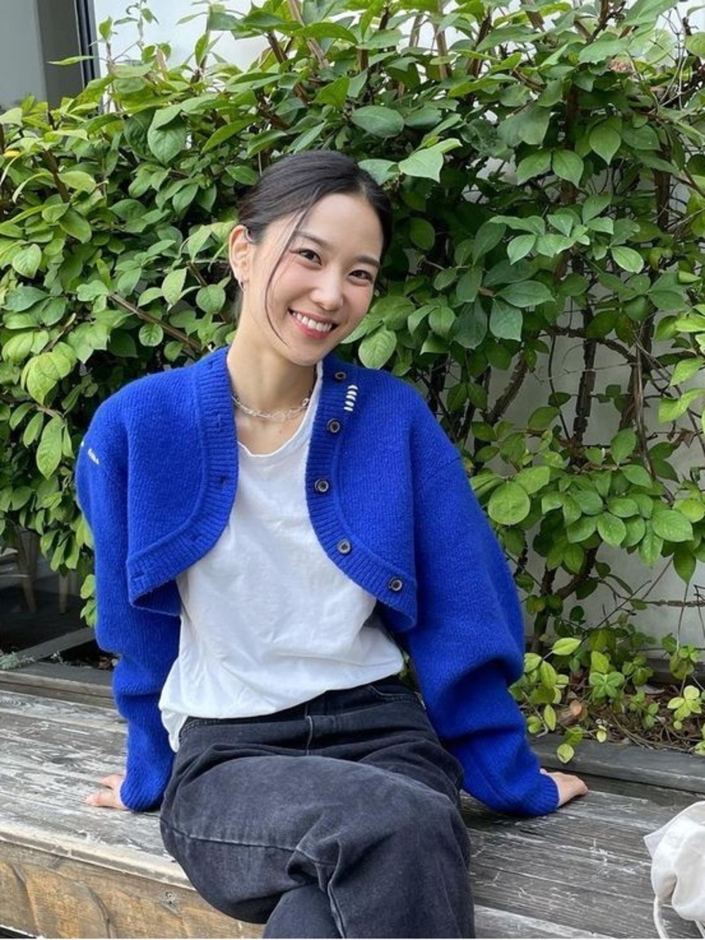 ADER ERROR Cropped Blue Cardigan One Size GUC
